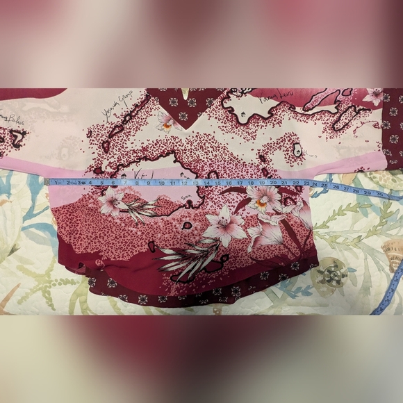 WHBM Island Print Floral Kimono Blouse (L) - Picture 10 of 12